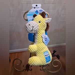 - - Brand New Spunky Pup Dog Toy With Squeaker Giraffe 9”.
